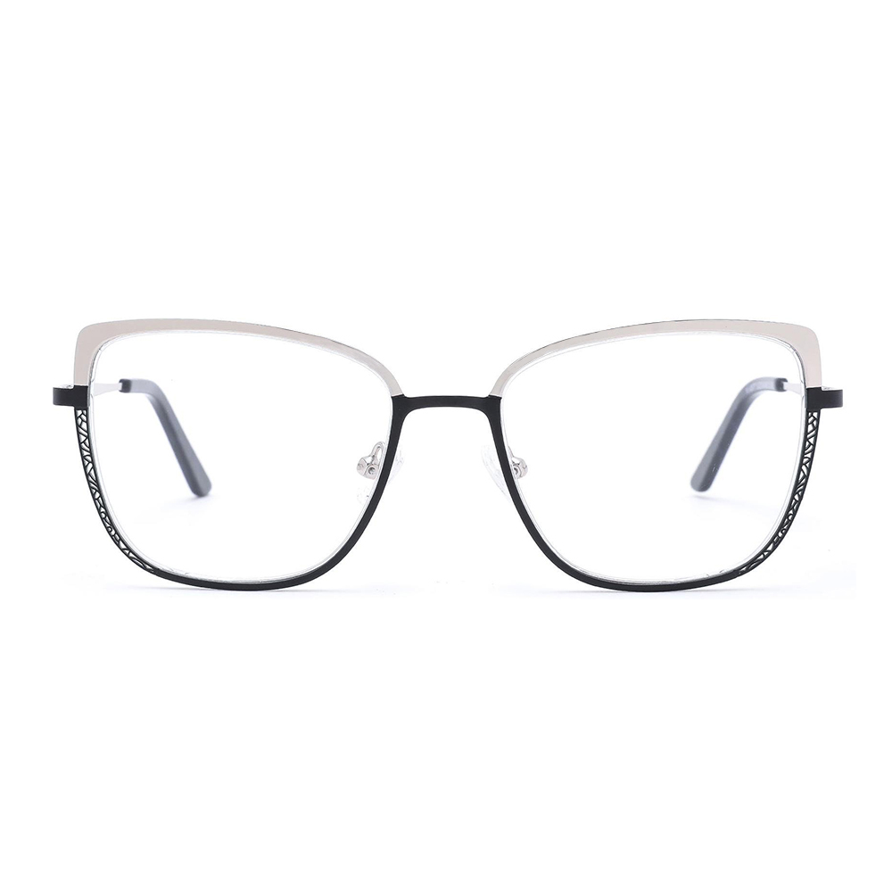 0077 New Trendy Double Color Decorative Hollow Optical Eyeglasses Frames