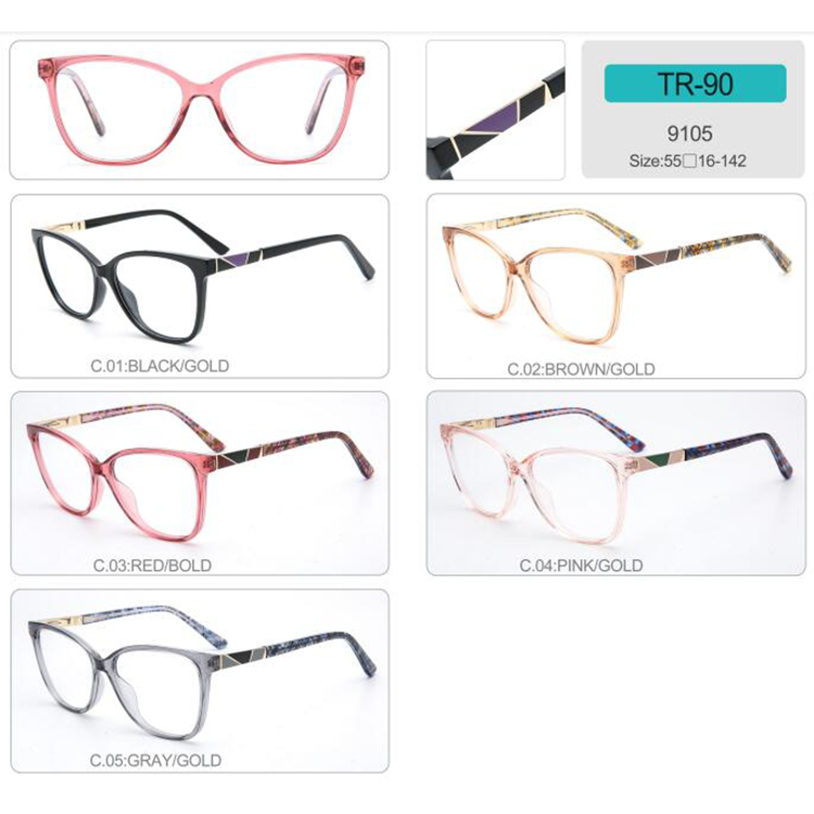 9105 TR90 Transparent Color Frame Optical Eyewear Glasses 2021