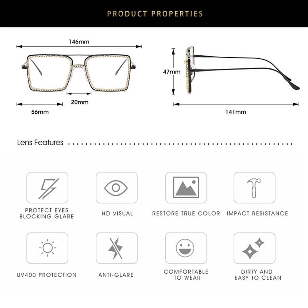 Metal Diamond Square Optical Frame