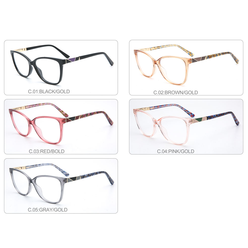 Women TR Optical Frames Metal Decoration Eyeglasses