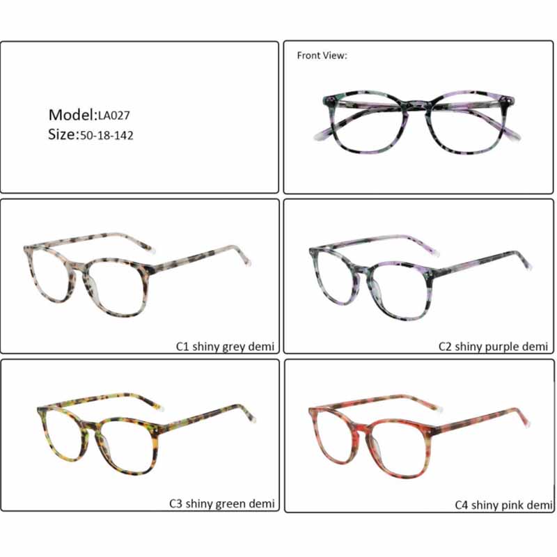 LA027 Hot Sale Round Acetate Optical Glasses 