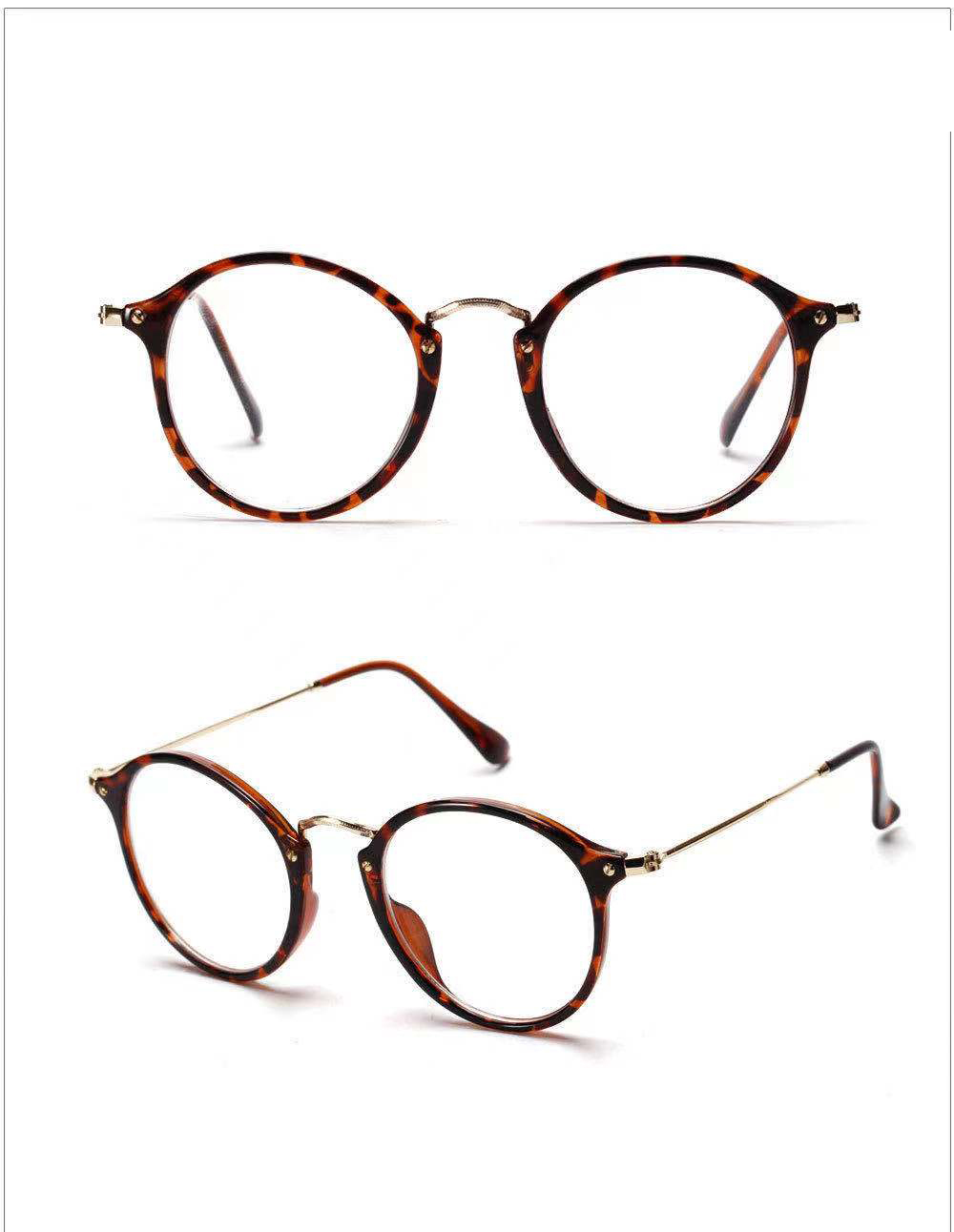 2021 New product round slim cp metal combination eyewear thin optical eyeglasses frames women decoration eyeglasses