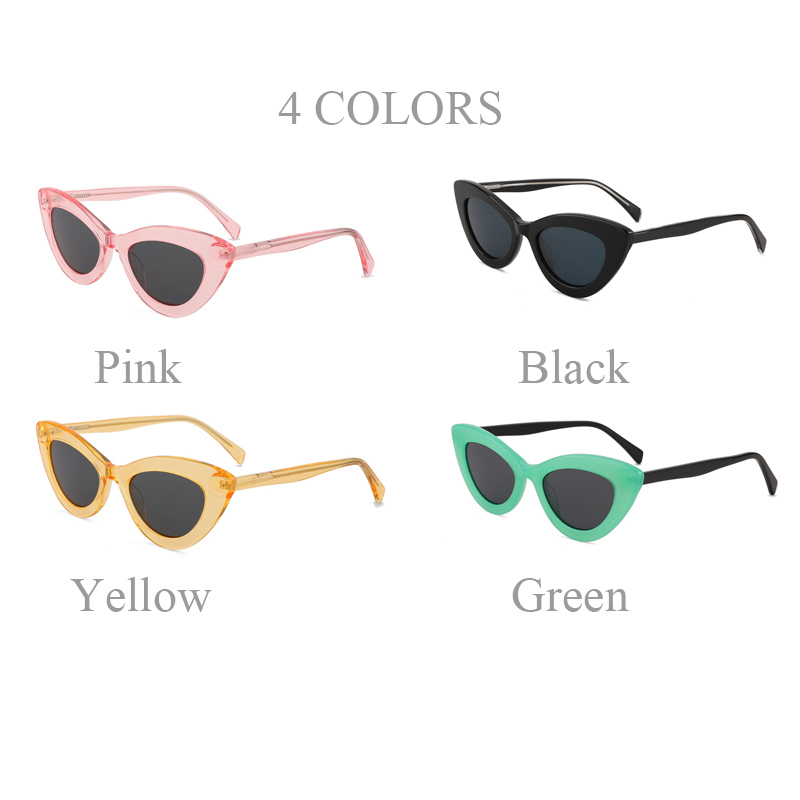 Newest Cat Eye Transparent Frame Acetate Sunglasses 2021