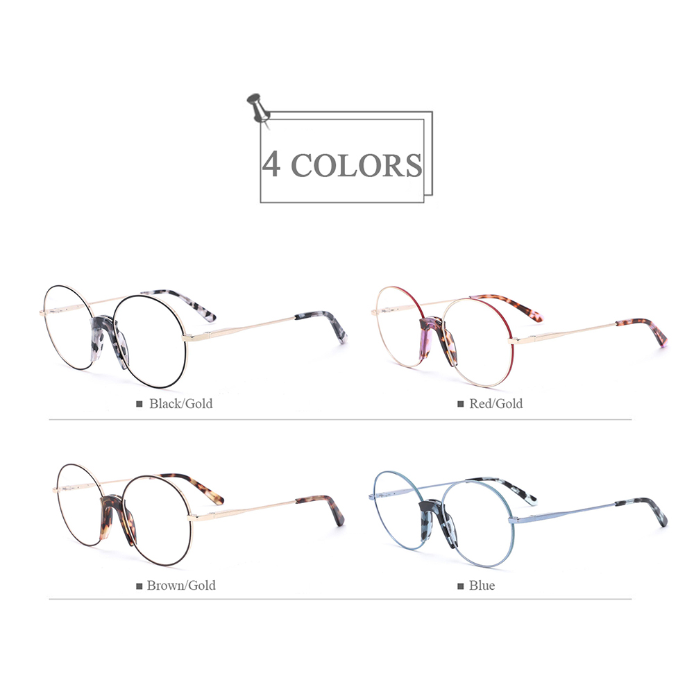 2022 Trendy Round Unisex Optical Frames Glasses With Saddle Nose Pads