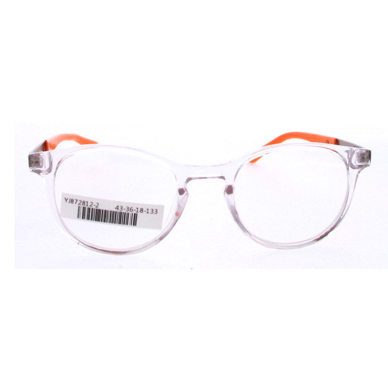 YJ872812 High Quality TR Frame Kid Double-colors Satinless Steel Colorful Temple Optical Glasses