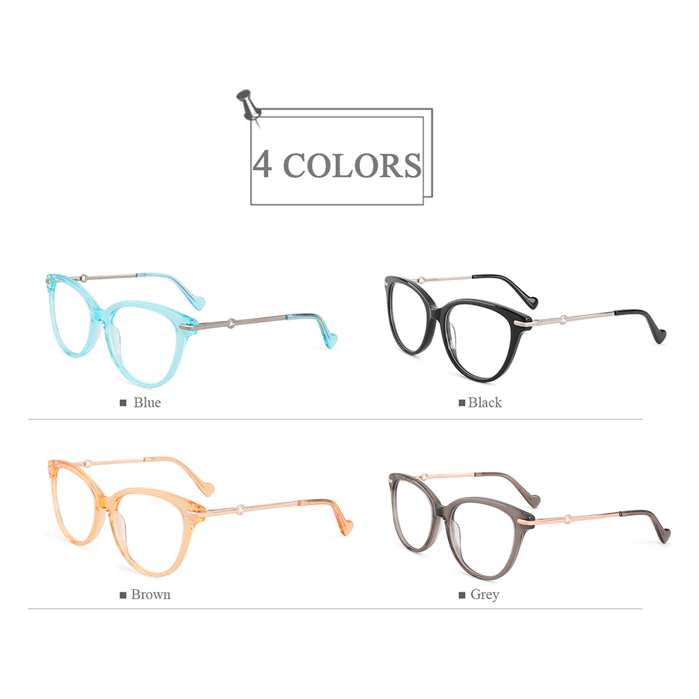 YC-22101 Trendy Clear Optical Glasses Prescription Frames With One Piece Temple