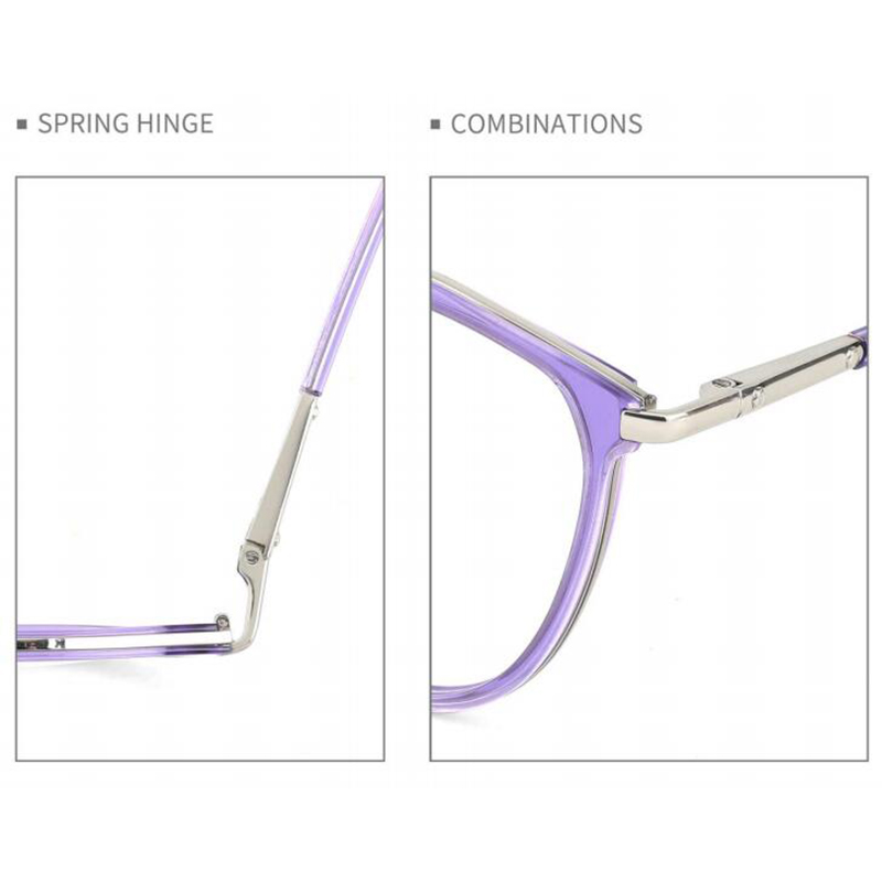 YC-22115 Round Oversize Metal And Acetate Optical Glasses 