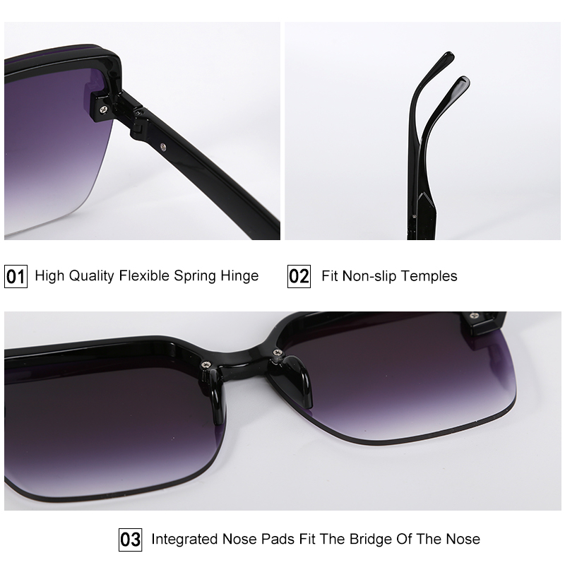 SY9530 Oversized Rimless Fashion Women Shades Sunglasses