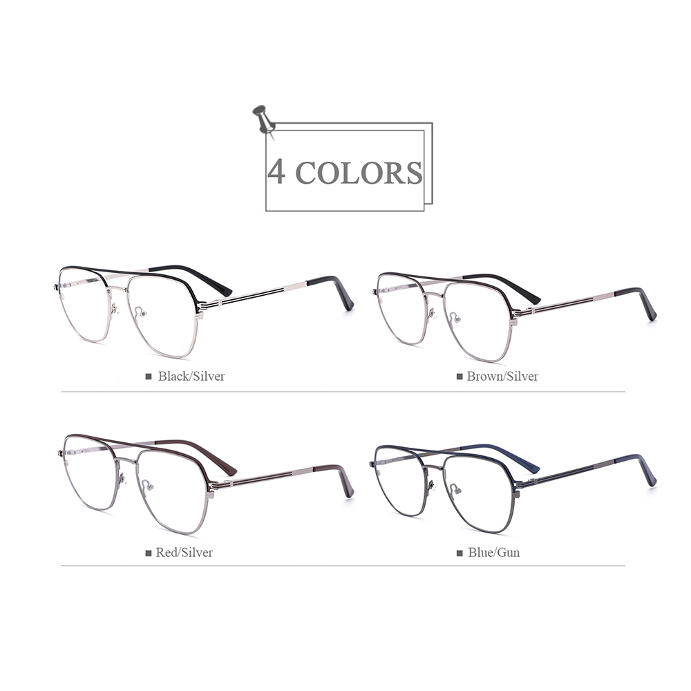 0069 Classical Square Men Metal Optical Eyeglasses Frames With Double Bridge