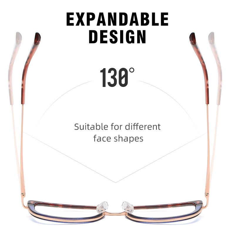 Double-Colors Frame New Anti Blue Glasses TR90 Metal Spring Temple Trend Frame Female Eyewear Glasses