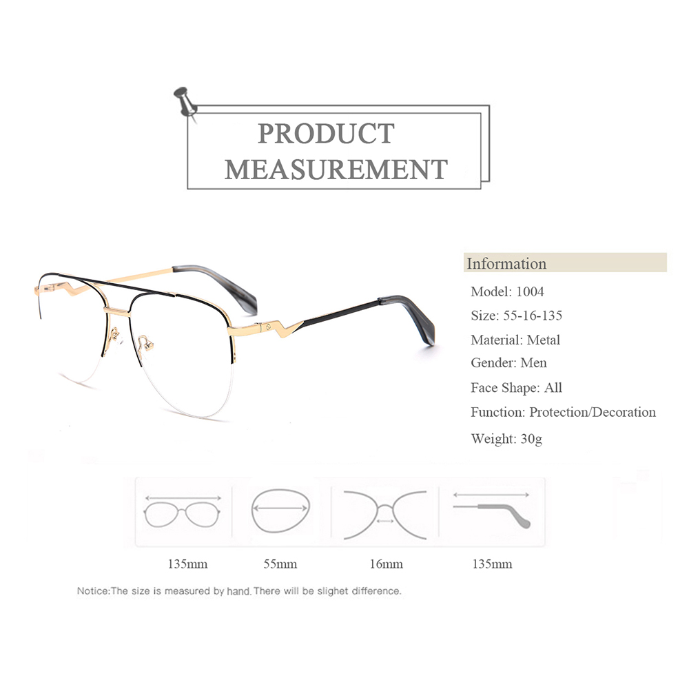 1004 Classic Men Metal Spectacle Frames Optical Glasses OEM ODM