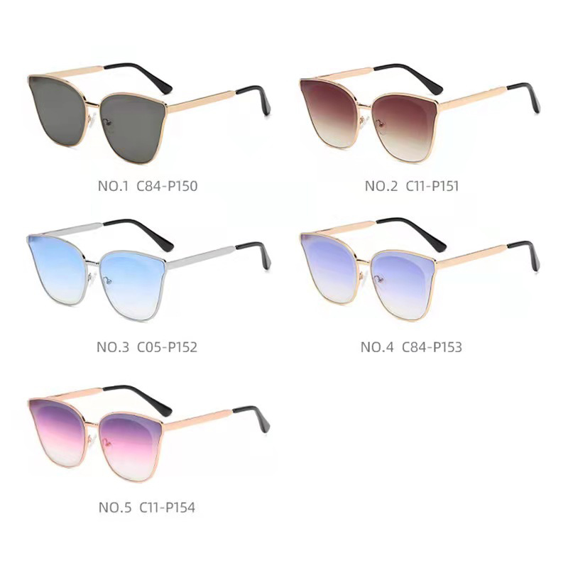 ZC104 Hot Sale Fashion Oversizd Metal Cat Eye UV400 Sunglasses 