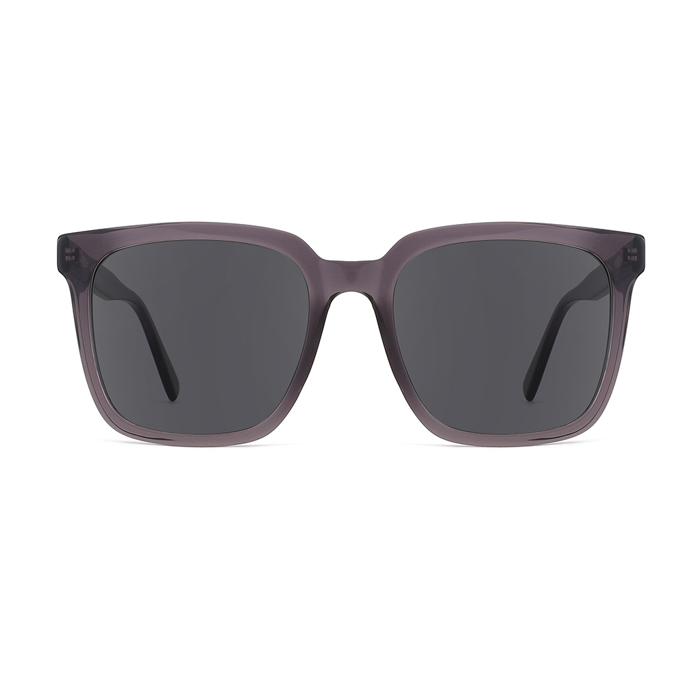 YC-39010-1 Large Square Front Sunglasses Polarized Unisex Clear Sun Glasses