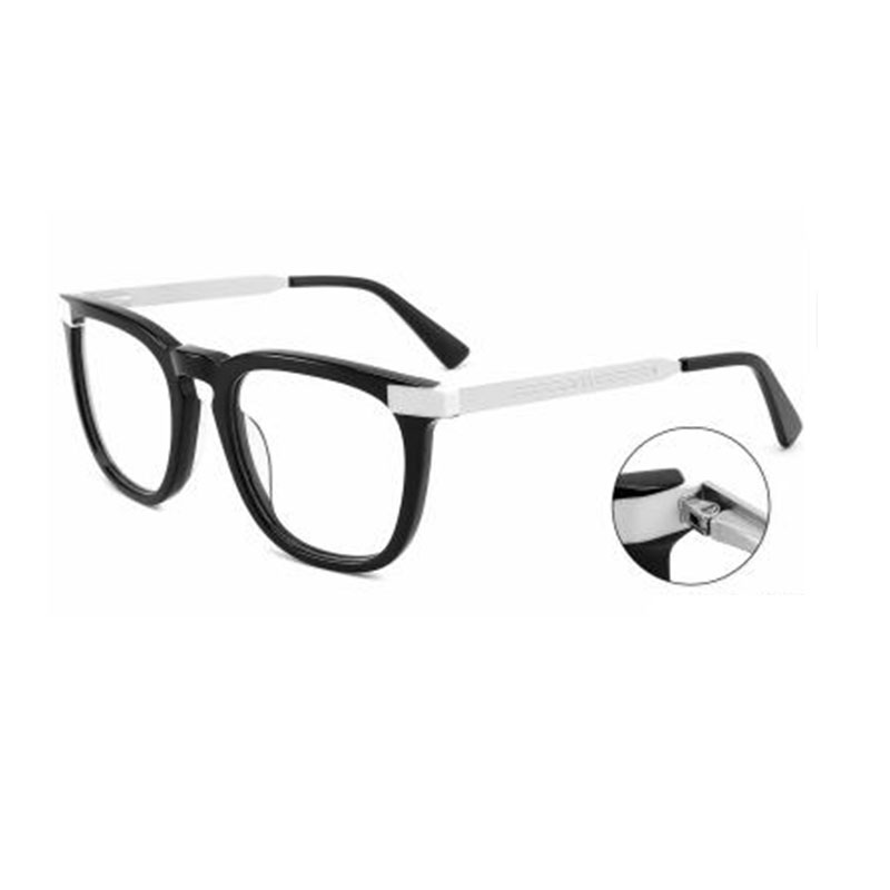 YD1064 High Quality Retro Square Acetate With Metal Eyewear Glasses Optical Glasses 