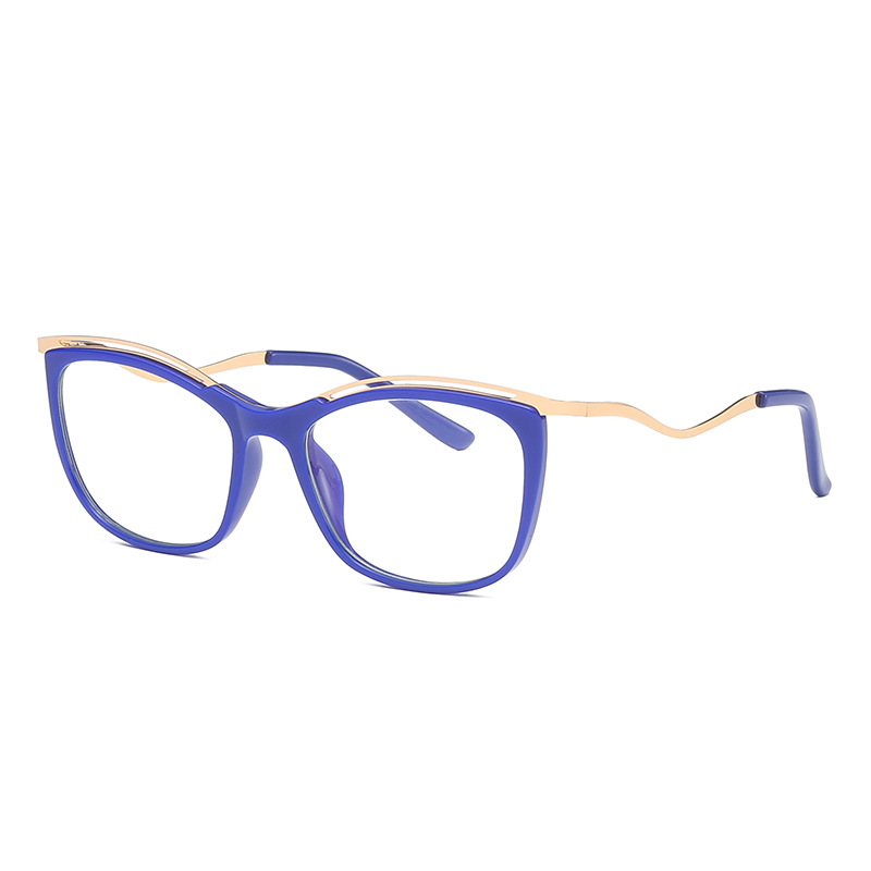 TR 90 Frame Glasses Anti Blue Light Trend Frame Spring Metal Temple Flat Light Eyewear 2021
