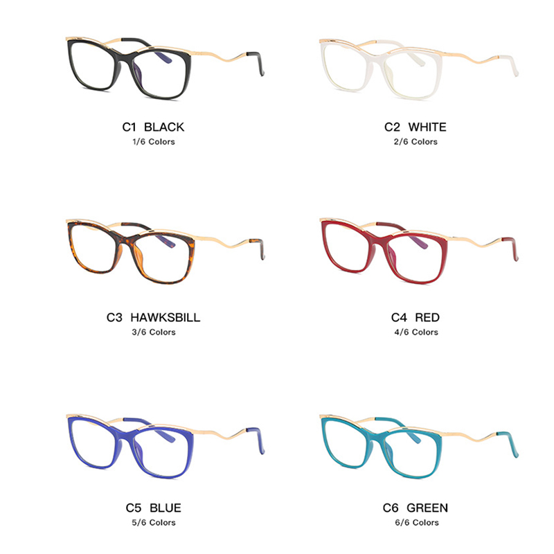 TR 90 Frame Glasses Anti Blue Light Trend Frame Spring Metal Temple Flat Light Eyewear 2021