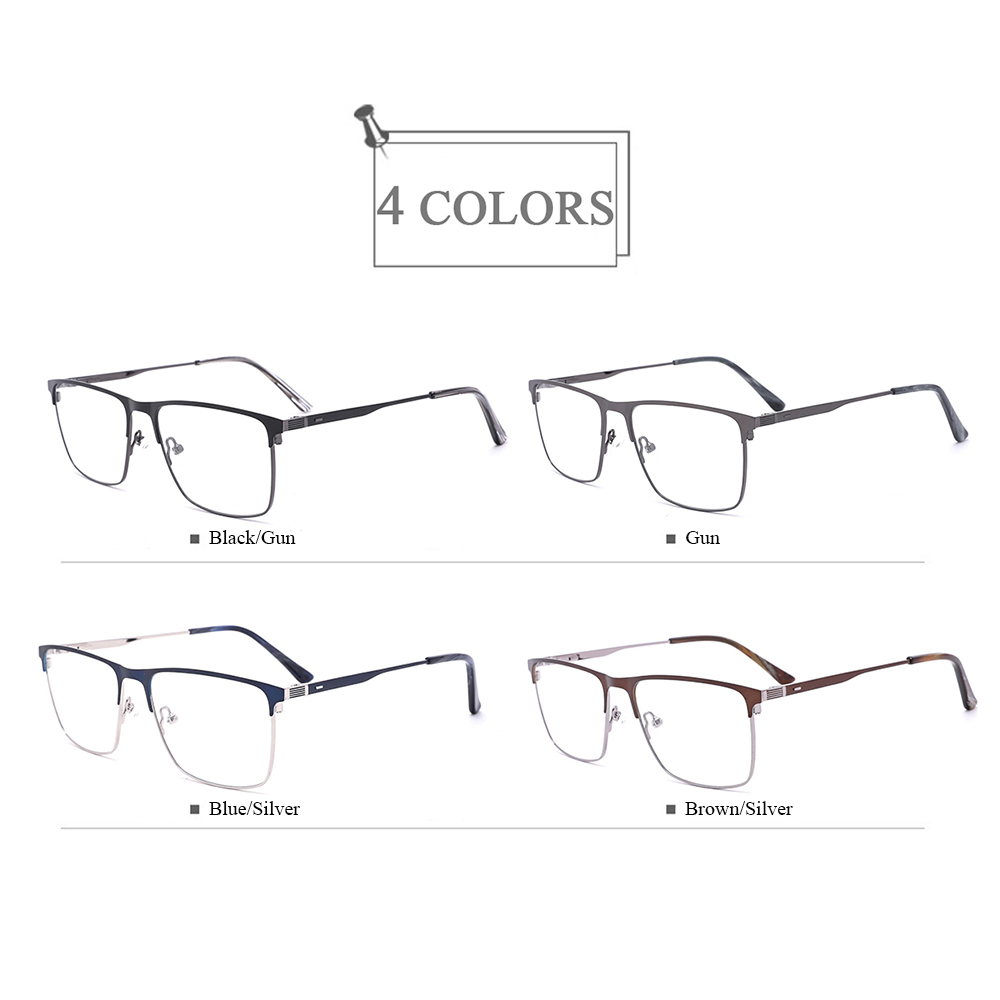 0091 2022 Trendy Design Men's Square Metal Optical Frames Glasses Wholesale