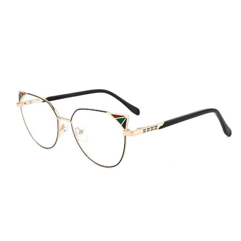 WAR1210 Best Grade Oversize Cat Eye Metal Women Prescription Eyeglasses Glasses 