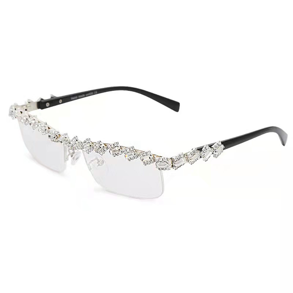 Metal Diamond Fashion Men UV400 Women Sun Glasses 
