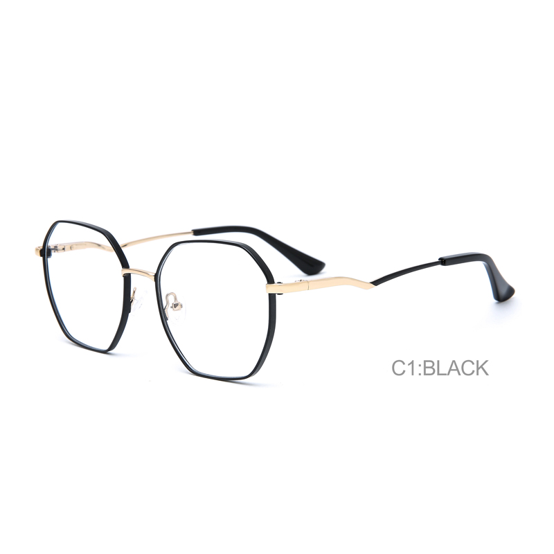 TL3575 High grade Oversize Metal Polygon Optical Frames Artistic Temple Eyeglasses Prescription Ready Goods in Stock