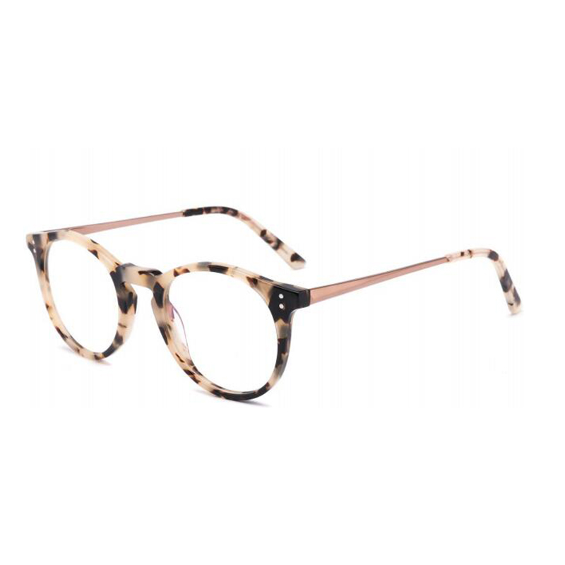 FG1085 Newest Round Acetate Metal Eyeglasses Frames