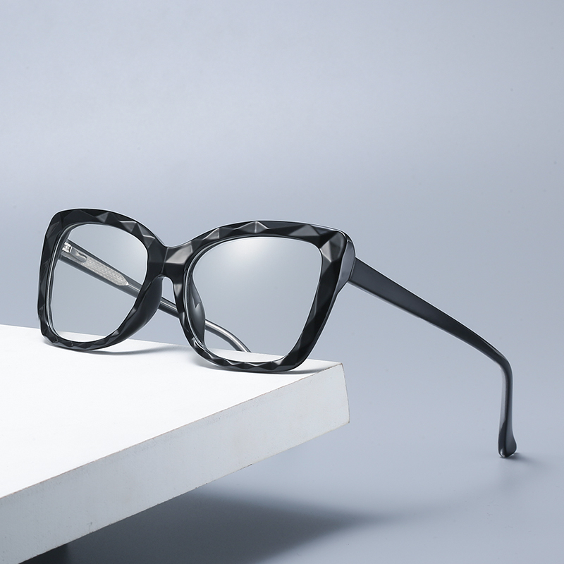 TR 90 Cat-Eye Frame Glasses Anti blue Light Trend Spring CP Black Frame Flat Light Eyewear