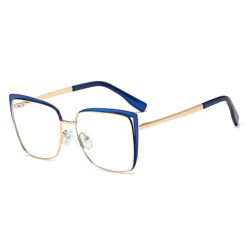 Women Oversized Metal Optical Frames