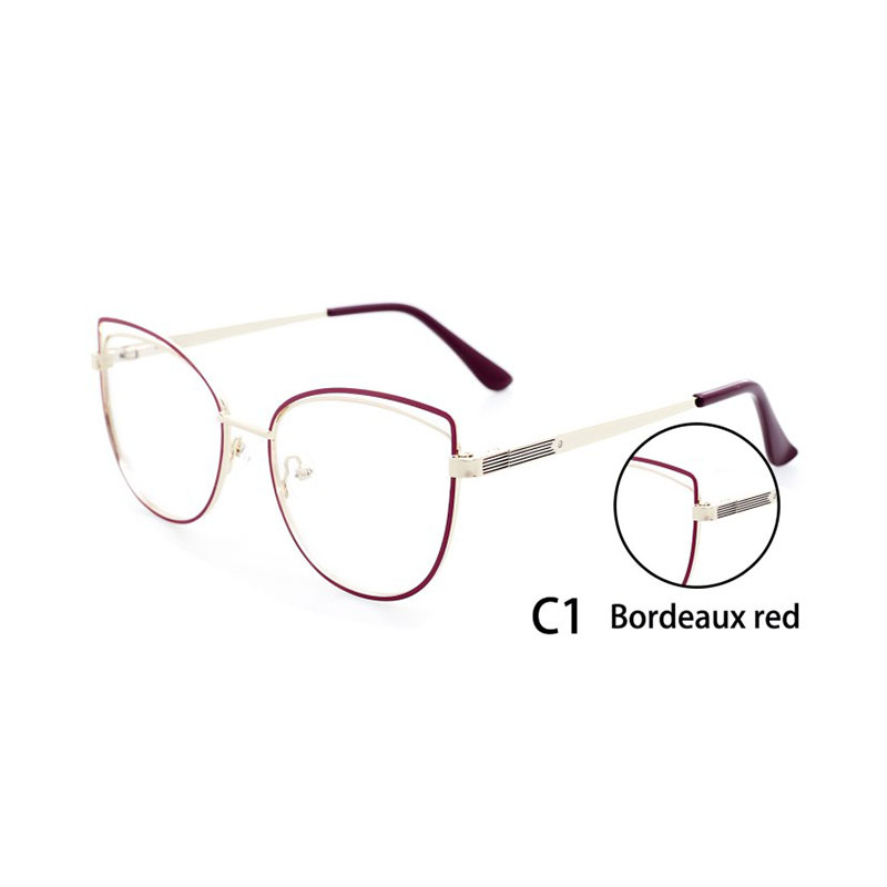 WNSW-CM 3028 Cat Eye Fashion Ladies Eyewear Eyeglasses Metal Optical Glasses 