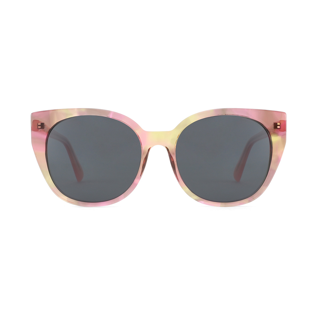 YC-39037-1 Retro Large Cat Eye Acetate Polarized Sunglasses Women