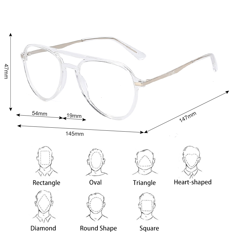 1.61Transparent Frame Prescription Progressive Glasses For Men Anti Blue Light Glasses Frame