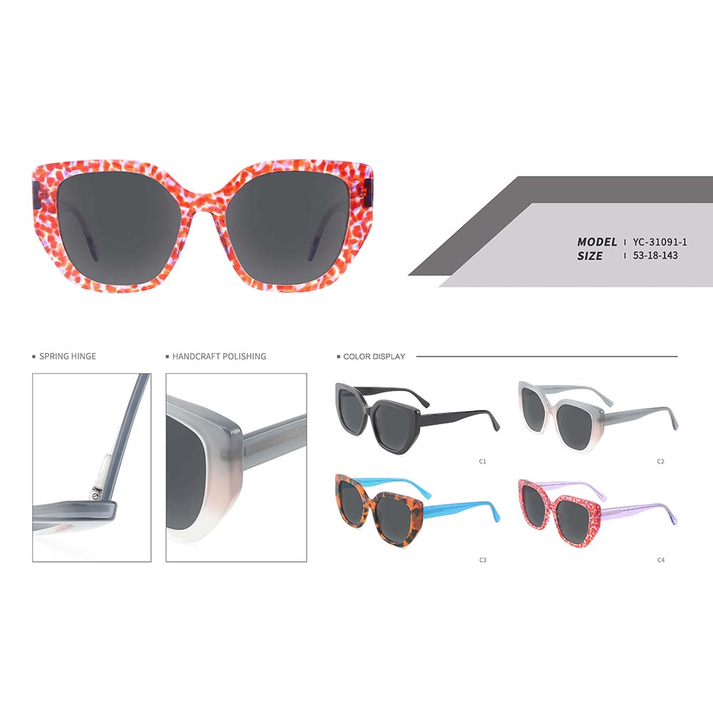 YC-31091-1 Acetate Designer Sunglasses Frame Women