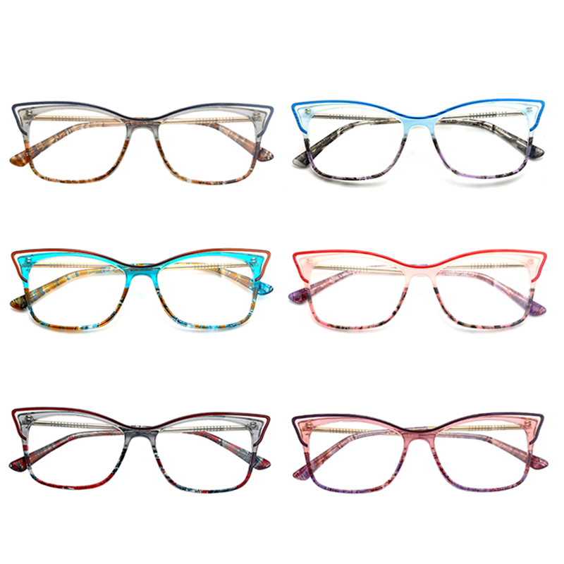 MK-2162 Newest Custom Acetate With Metal Optical 2025 Wmoens Eyeglasses