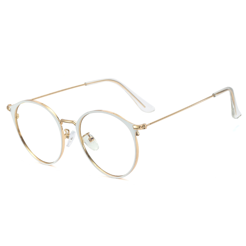 Acetate metal mixed women anti blue light glasses