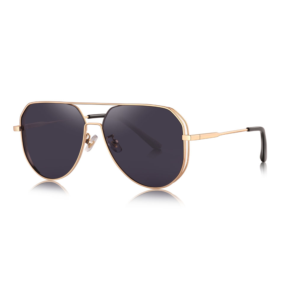 OPTICAL Wholesale Trendy Luxury Aviation Double Bridge Polarized UV Metal Sunglasses for Men 7068