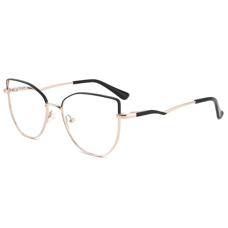 Best Quality Women Vintage Style Designer Cat-Eye Frame Double-Colors Metal Frames Eyewear 2022