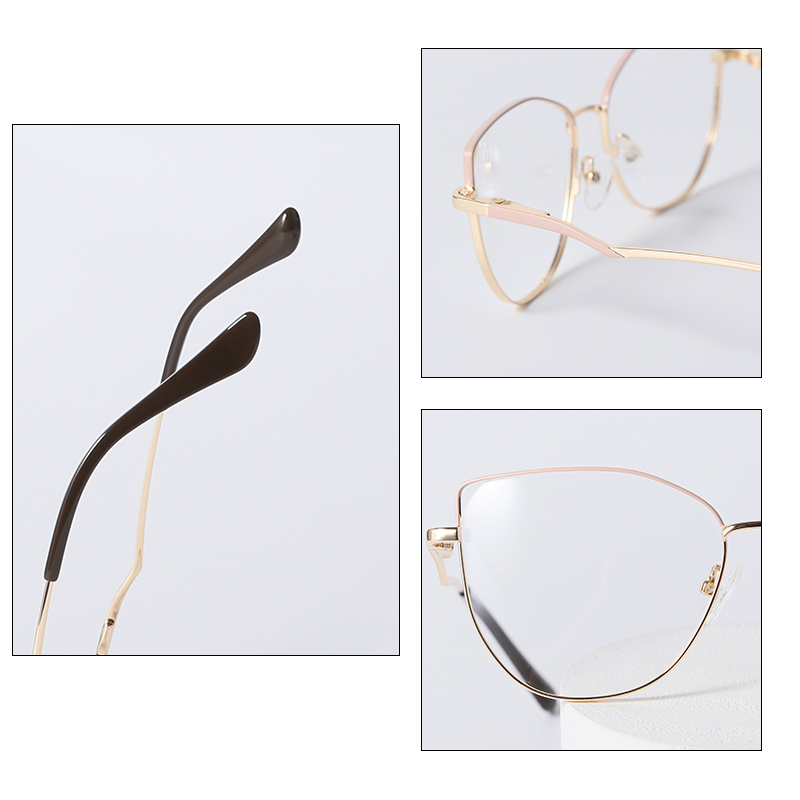 Best Quality Women Vintage Style Designer Cat-Eye Frame Double-Colors Metal Frames Eyewear 2022