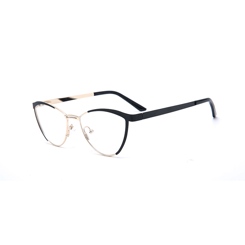 8069 New Fashion Style Double-Colors Eyeglasses Frame Clear Cat-Eye Metal Eyewear