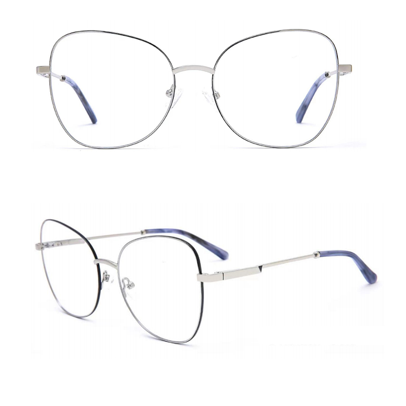 YJI-YJ-0226 Oversized Metal Prescription Optical Glasses