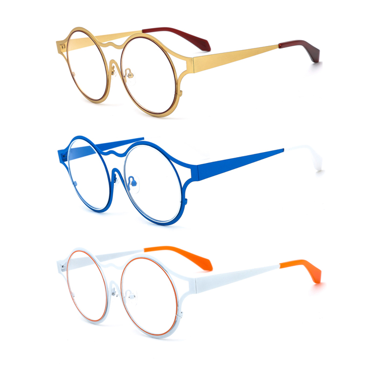 Custom Logo Colorful Metal Frame New Arrival Oversized Temple Optical Glasses 2022