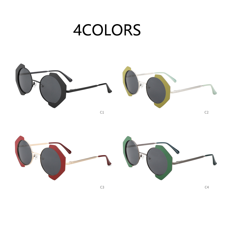 New Arrival Designer Women Men Fashion Retro Polygon Frame Women Polarized Lens Sunglasses