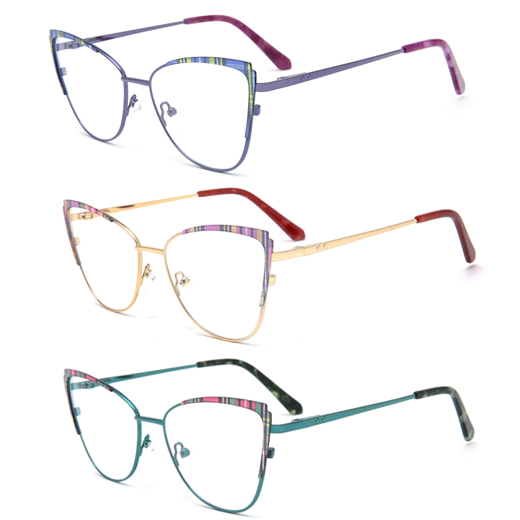 New Fashion Eyeglasses Colorful Cat Eye Glasses Optical Best Quality Metal Frame Eyewear