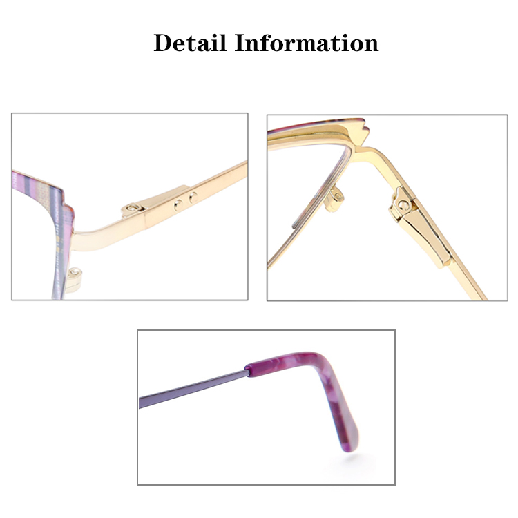 New Fashion Eyeglasses Colorful Cat Eye Glasses Optical Best Quality Metal Frame Eyewear