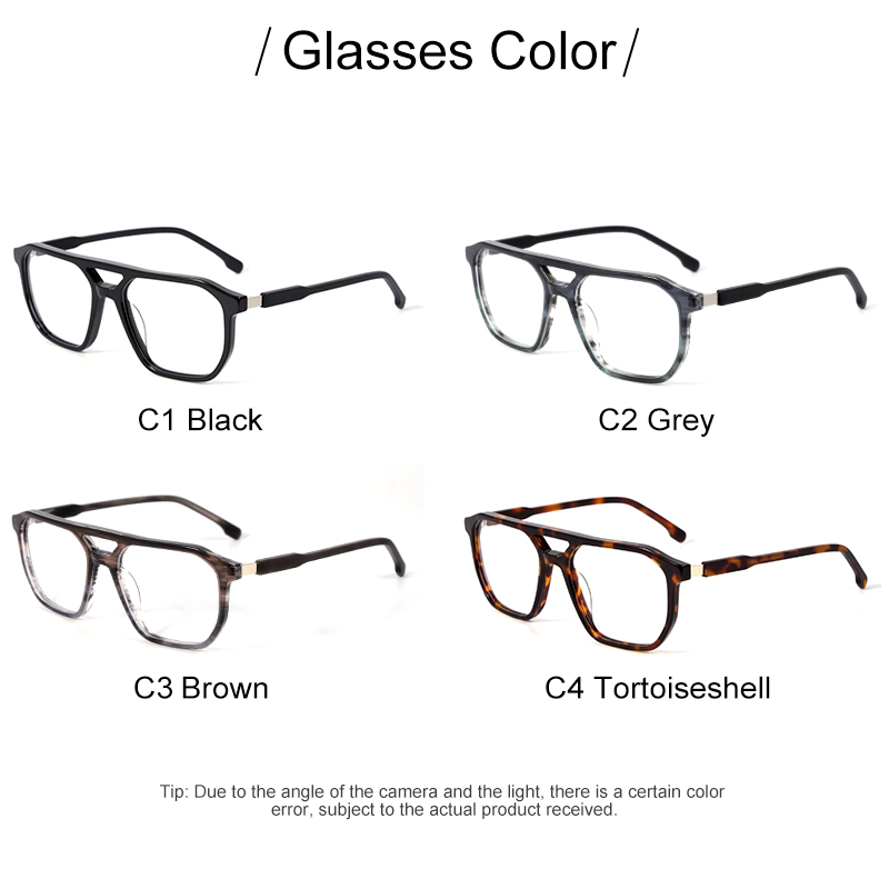 New Acetate Glasses Frames Men Women Brand Designer Double Bridge Optical Eyeglasses