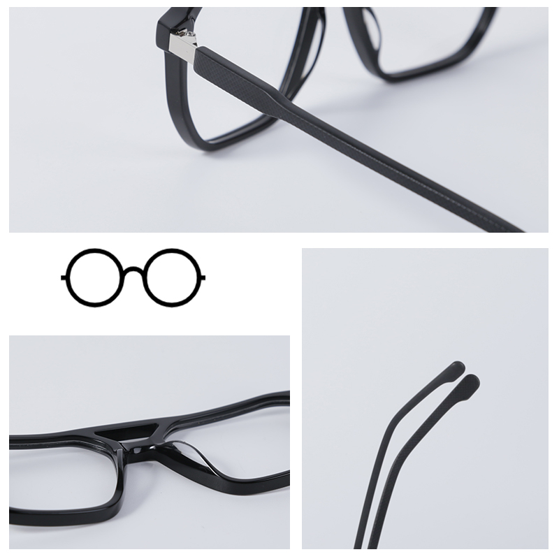 New Acetate Glasses Frames Men Women Brand Designer Double Bridge Optical Eyeglasses