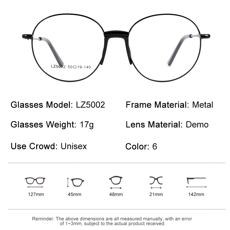 Ready Stock Round Square Mixed Metal Big Shape Frame Mixing Optical Eyeglass Eye Glasses LZ15002