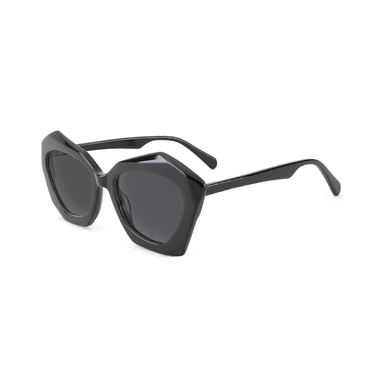 2022 Retro Acetate Polarized Lens Sunglasses Polygonal Frame Fashion Street Sun Shading Sunglasses