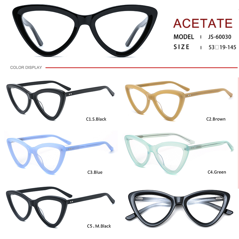 JS-60030 Best Grade Triangular Cat Eye Acetate Optical Glasses