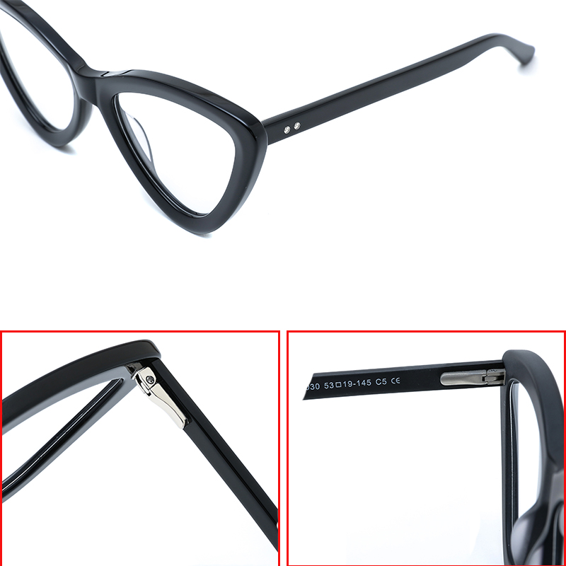 JS-60030 Best Grade Triangular Cat Eye Acetate Optical Glasses