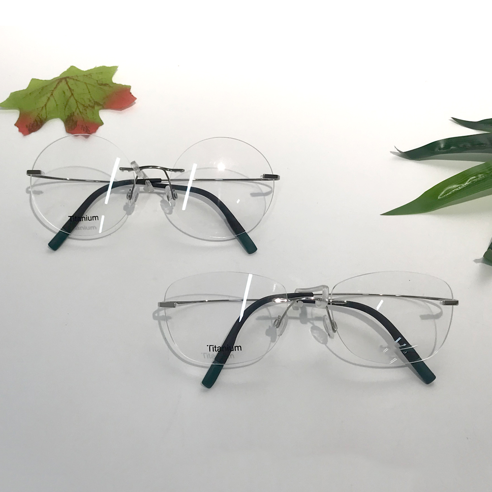 Rimless titanium frame optical glasses frame men