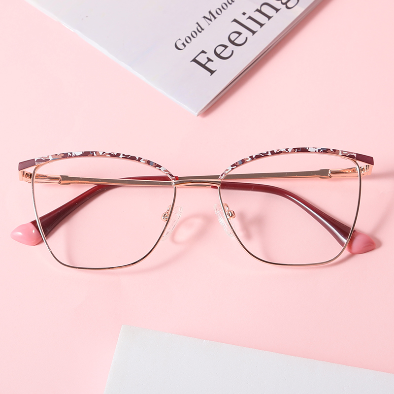 Fashion New design eyeglasses spectacle metal frames optical glasses for woman 8305